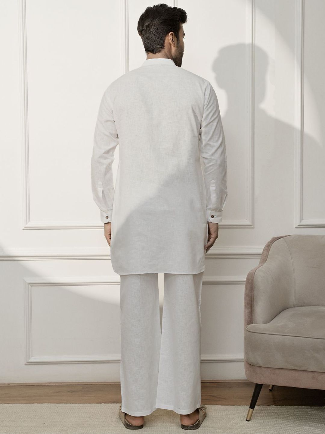 VASTRAMAY Men Regular Mandarin Collar Kurta with Trousers