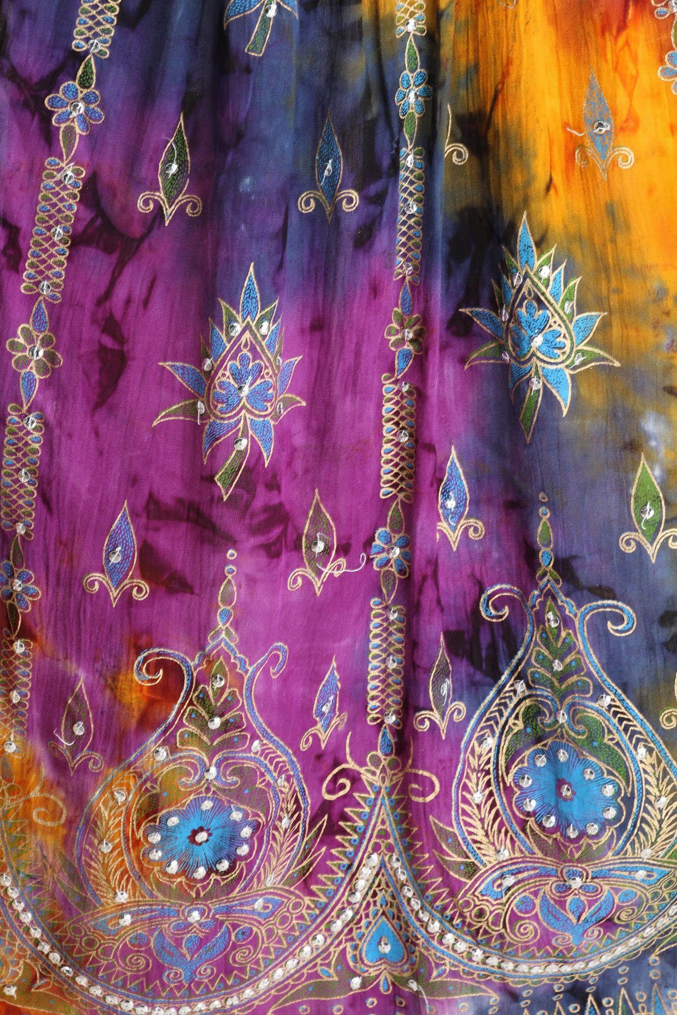 Exotic India Printed Flared Maxi Skirt