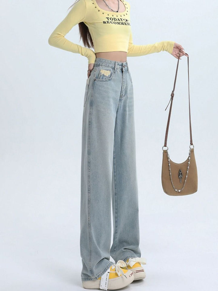 DressBerry Women Straight Fit High-Rise Light Fade Jeans