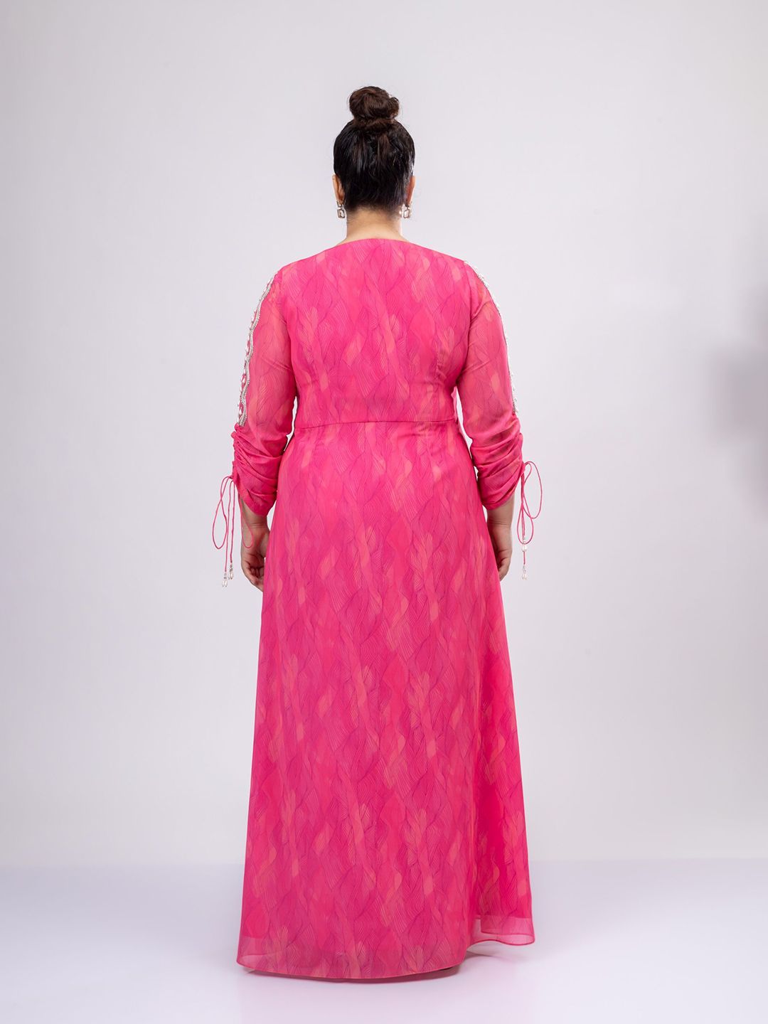 Mamicha Women Print V Neck Maxi Dress