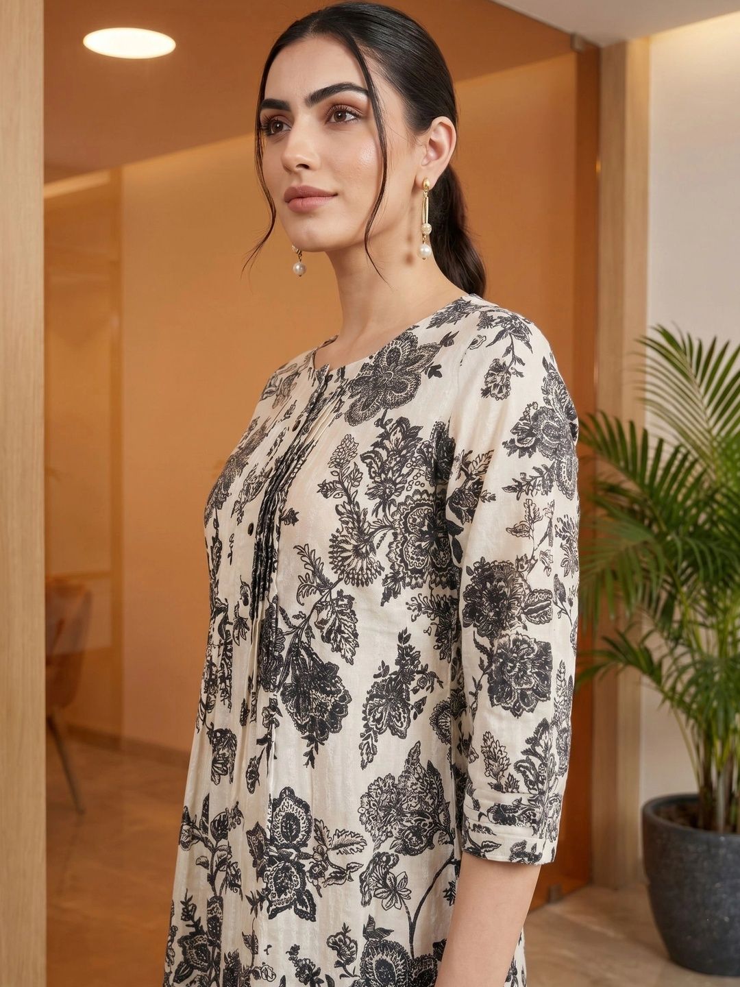 Mamicha Floral Print Cotton Top