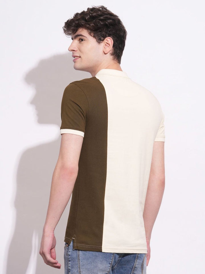 Being Human Men Colourblocked Polo Collar T-shirt