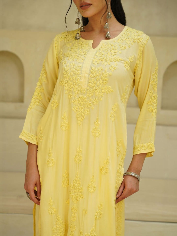 House of Chikankari Women Embroidered Chikankari Kurta