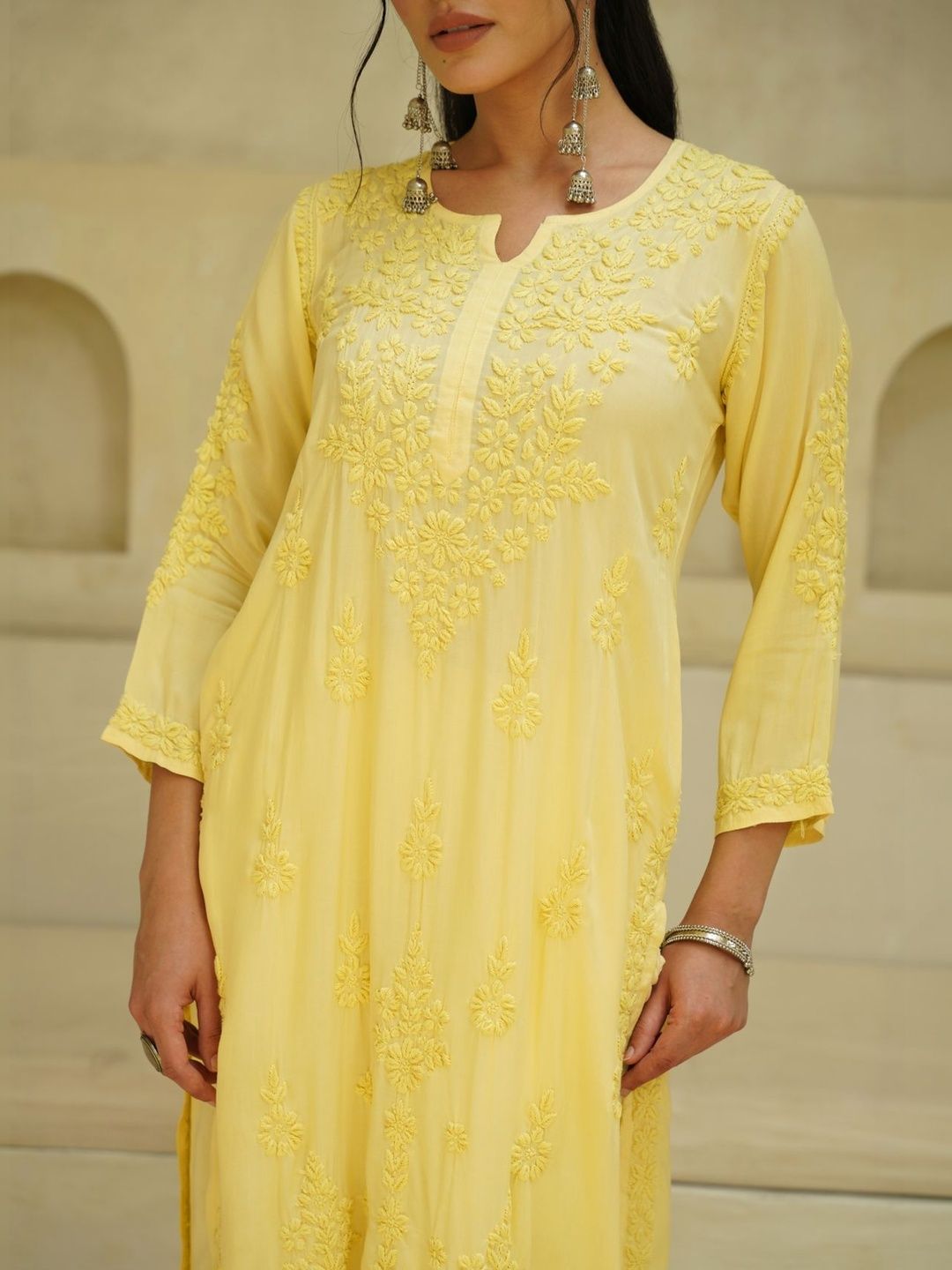 House of Chikankari Women Embroidered Chikankari Kurta