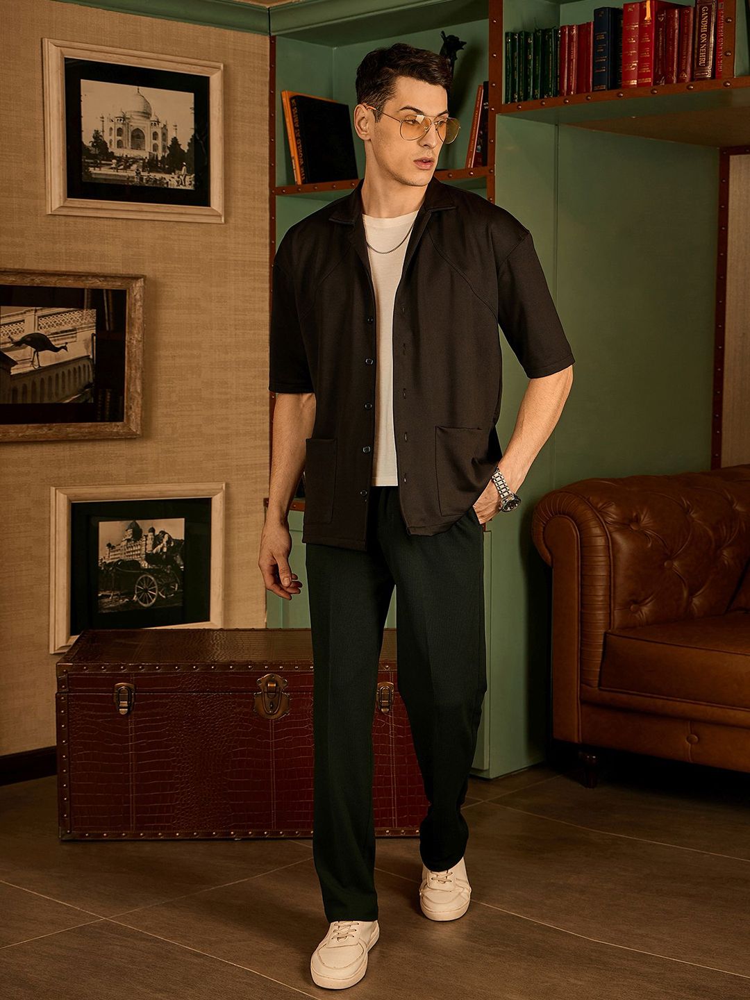 DENNISON Men Resort Wear Drop Shoulder Oversized Casual Shirt