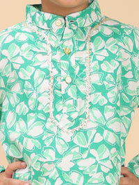 Cutiekins Boys Floral Printed Kurta with Pyjama