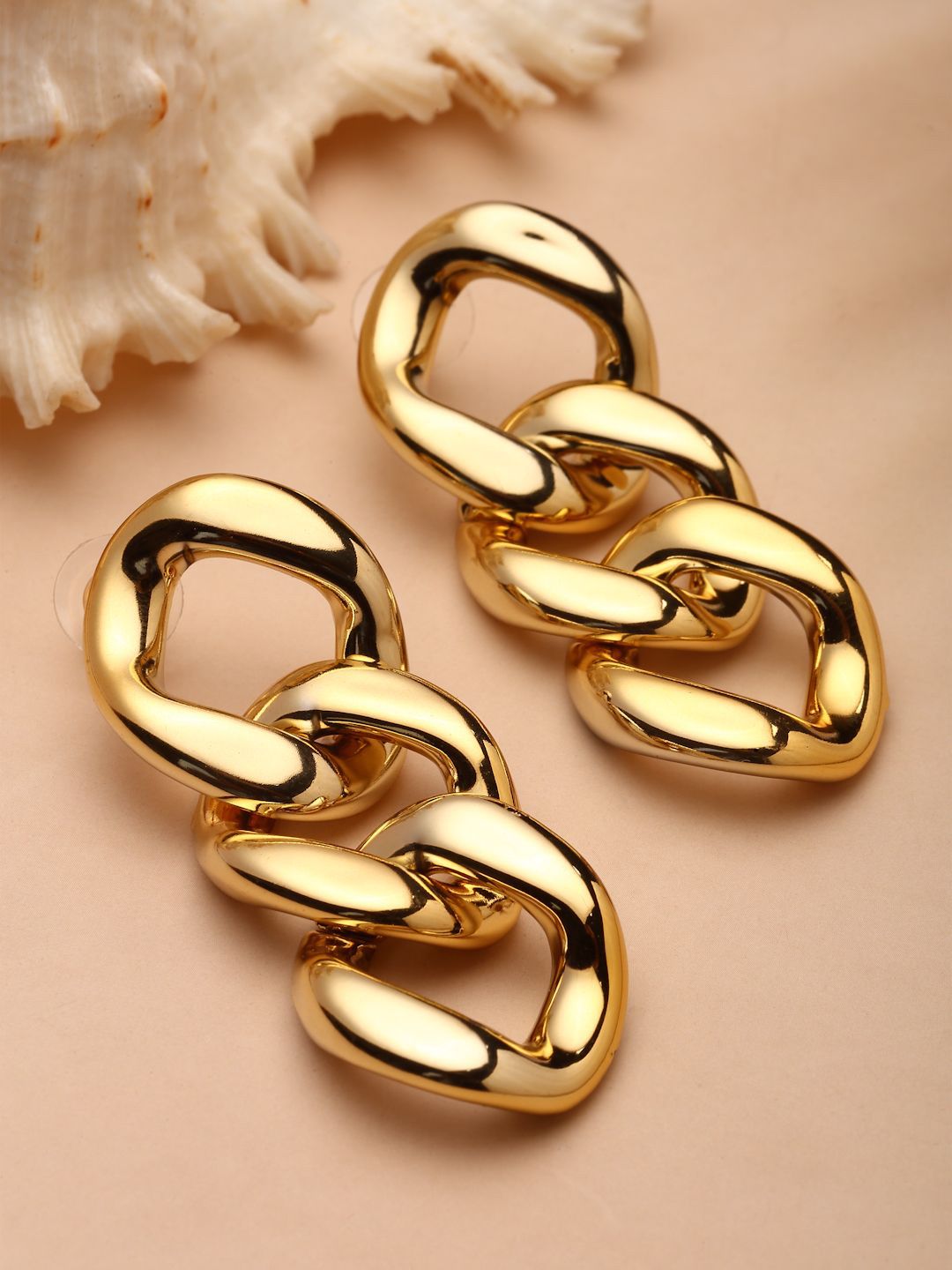 DressBerry Gold-Plated Contemporary Drop Earrings