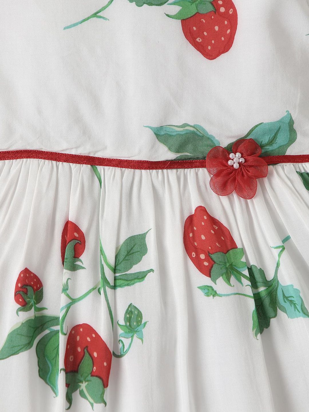 Nauti Nati Girls Soft Rayon Cotton Strawberry Print Frock