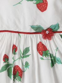 Nauti Nati Girls Soft Rayon Cotton Strawberry Print Frock