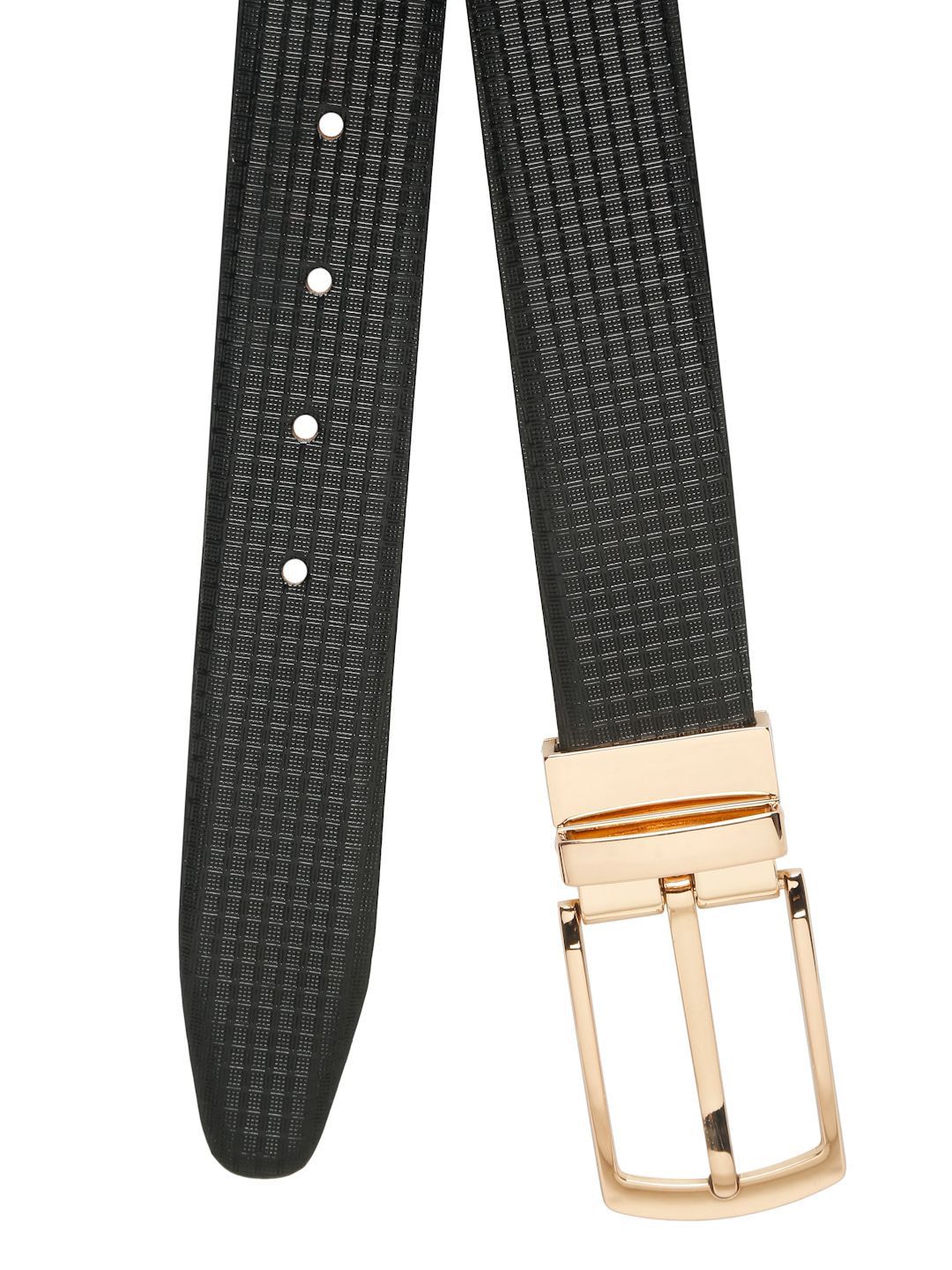 Teakwood Leathers Men Textured Leather Reversible Formal Belt