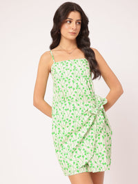 DressBerry Fluttering Fancies Printed Strappy Mini Wrap Dress