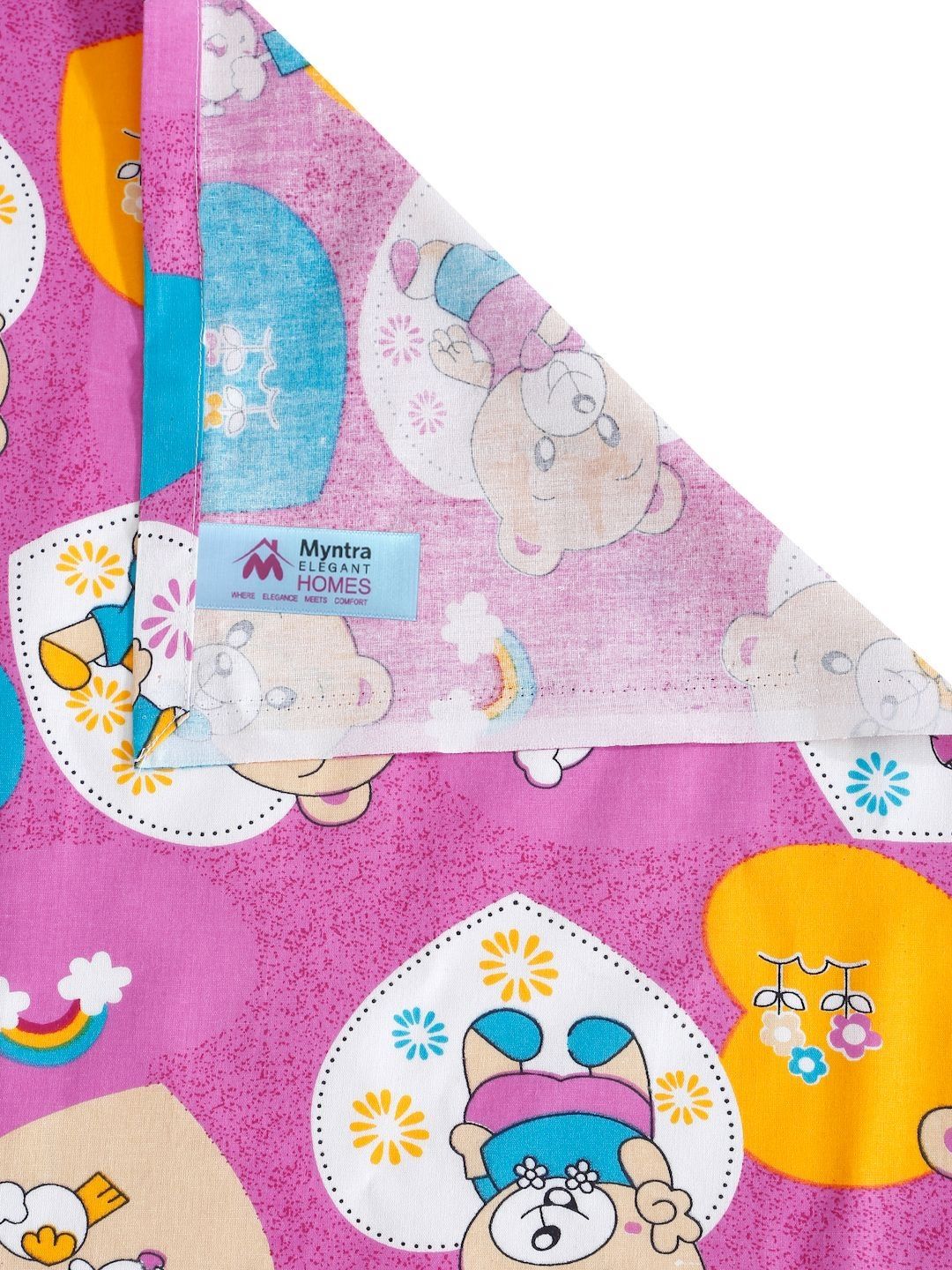 Myntra Elegant Homes Kids Purple Printed Pure Cotton 400TC Set Cadar Bujang 2.25 x 1.5m