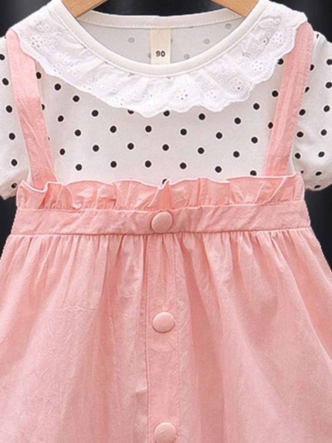 YK Polka Dot Print Cotton Fit & Flare Dress