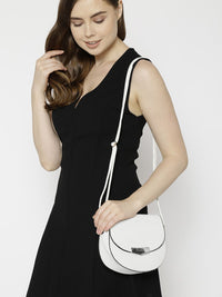 DressBerry White Solid Sling Bag