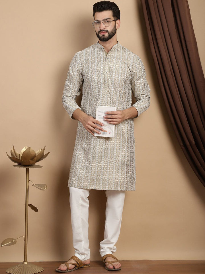 Anouk Embroidered Regular Thread Work Pure Cotton Kurta & Churidar
