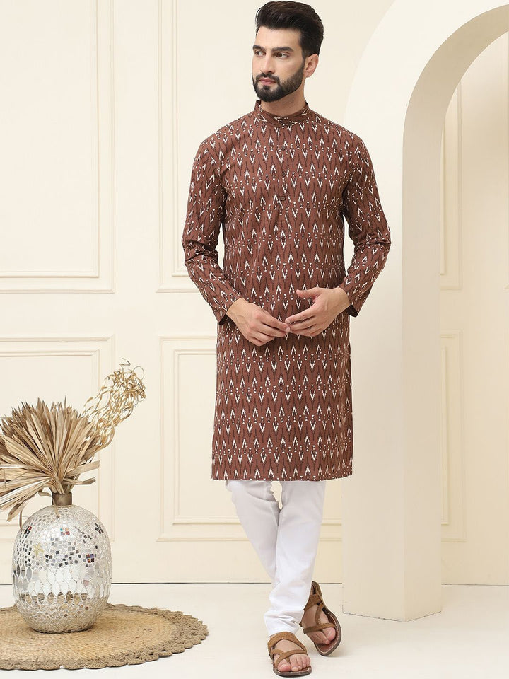 SOJANYA Ethnic Motifs Printed Regular Pure Cotton Kurta With Pyjama