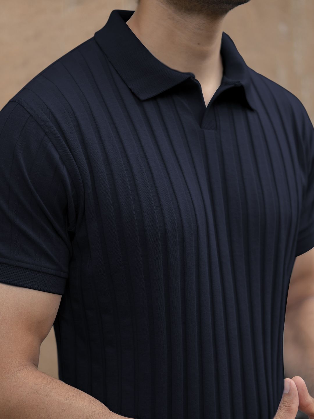 Powerlook SS25 Self Design Polo Collar T-Shirt