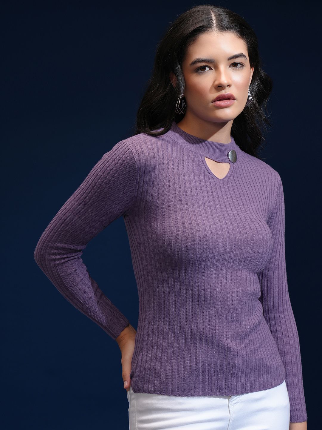 Tokyo Talkies Women Ribbed Pullover
