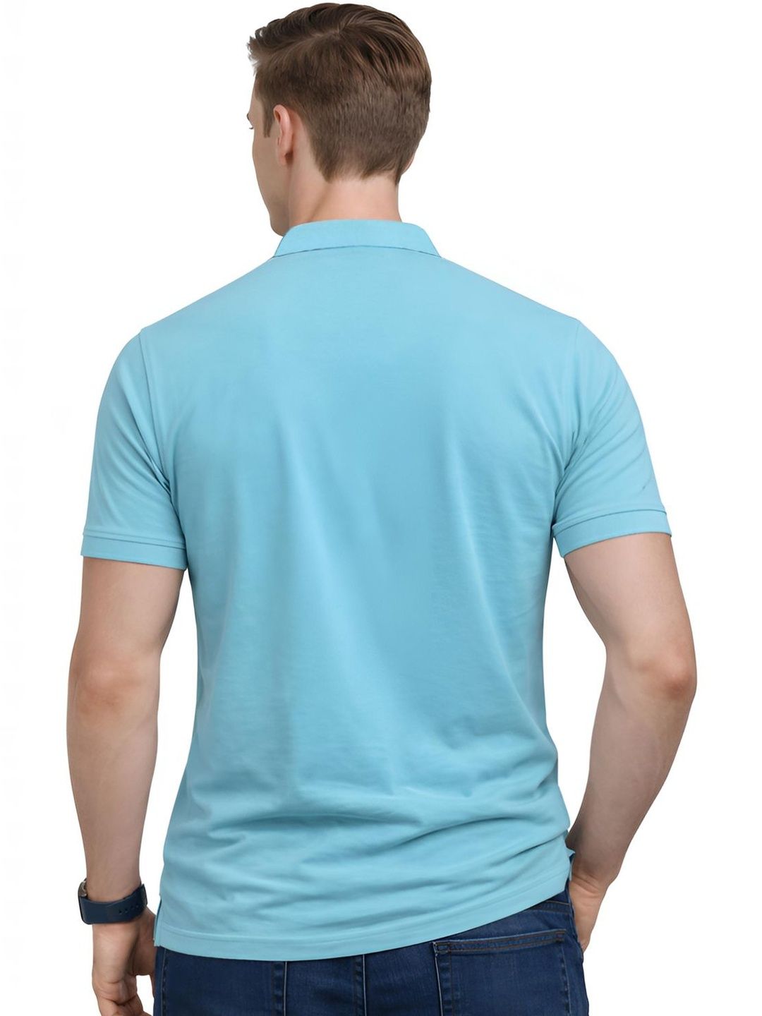 T-shirt Kolar Polo Logo Jenama ADRO Lelaki