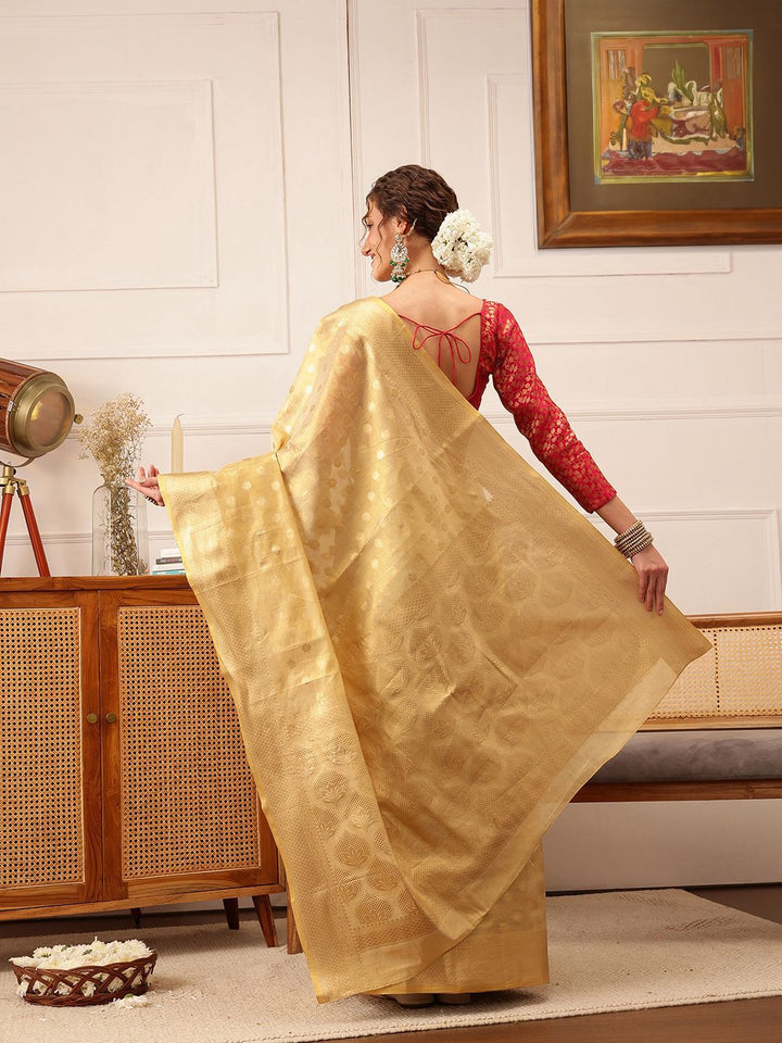 Silk Land Woven Design Zari Tissue Kanjeevaram Saree