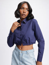 DressBerry Minimalist Majesty Boxy Crop Shirt