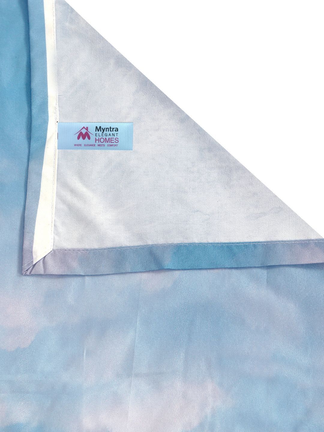 Myntra Elegant Homes Blue Graphic 300 TC Cadar Katil Bujang dengan 1 Sarung Bantal