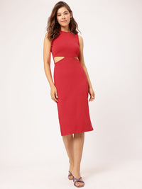 DressBerry Elegant Essence Cut-Out Midi Sheath Dress