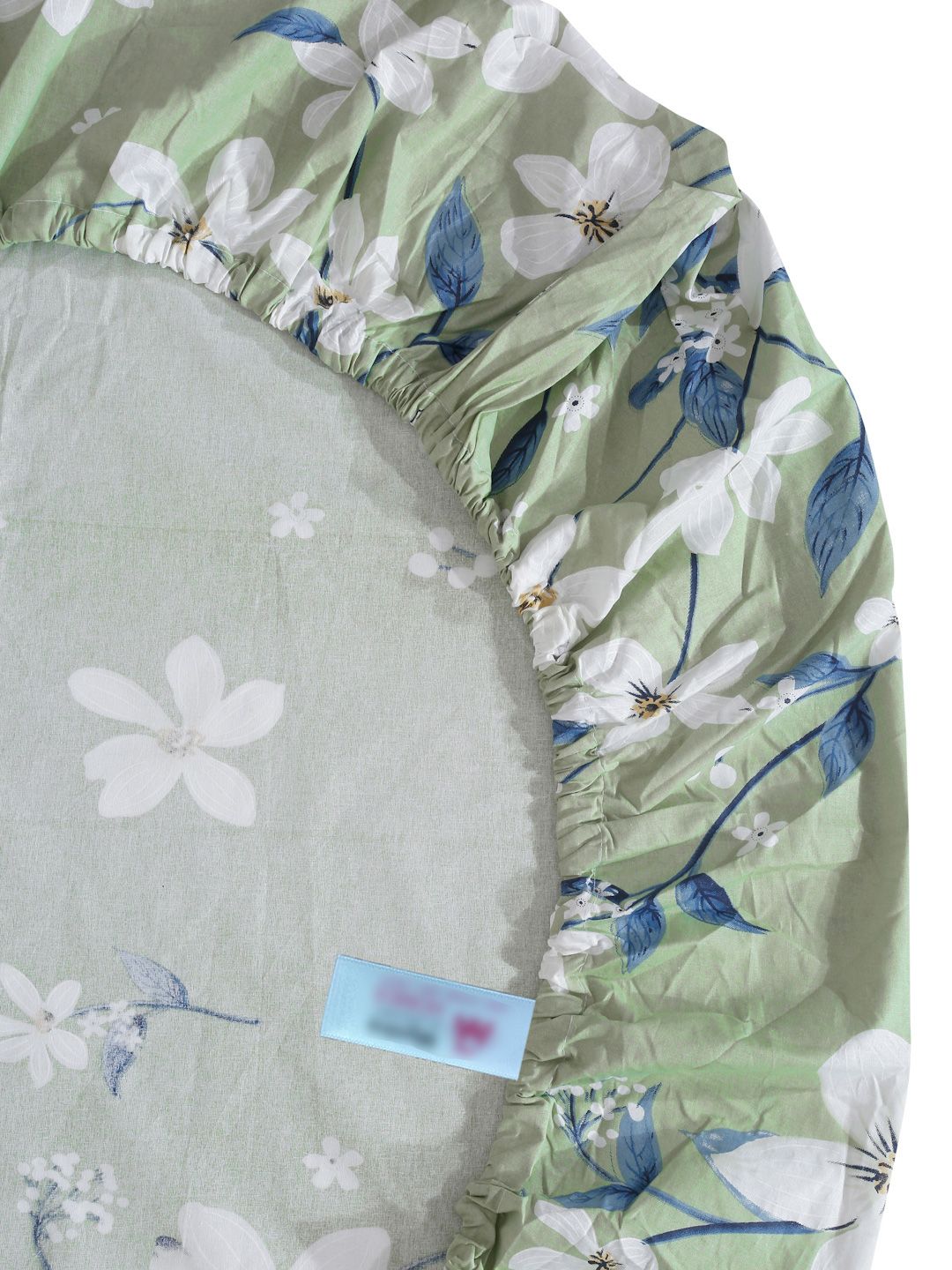 Myntra Elegant Homes Green Printed Pure Cotton 400TC Fitted King Bedsheet Set 2.5m x 2.25m