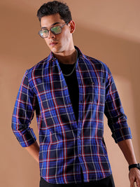 The Indian Garage Co Men Slim Fit Tartan Checks Casual Shirt