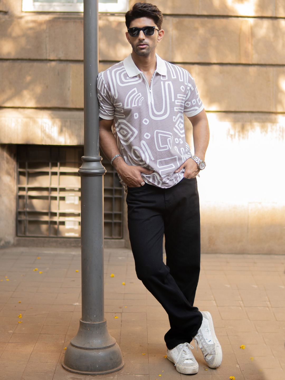 Powerlook Men Printed Polo Collar T-shirt