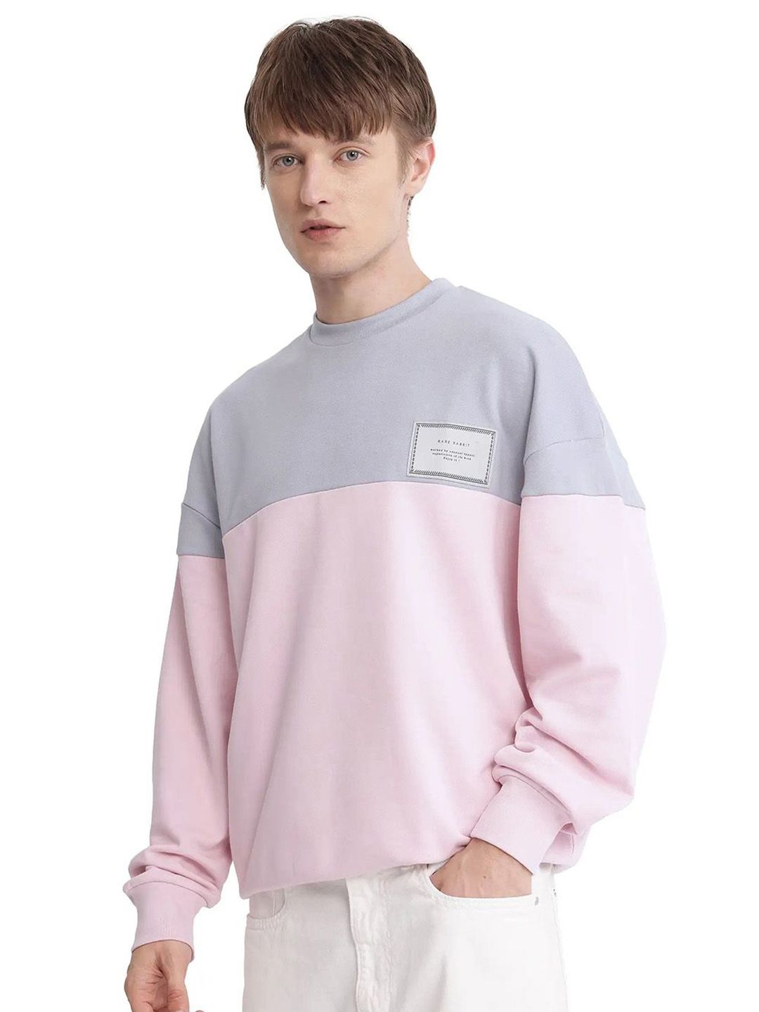 RARE RABBIT Men Colourblocked Printed Sweatshirt