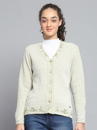 Monte Carlo Women Embroidered Woollen Cardigan