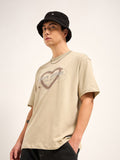 THE BEAR HOUSE Men Typography Printed Round Neck Cotton Oversized T-shirt