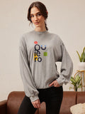 QUIERO Women Printed Drop-Shoulder Sleeves Bio Finish T-shirt