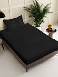 Myntra Elegant Homes Black Wool 300 TC Single Bedsheet With Pillow Cover- 225X150 cm