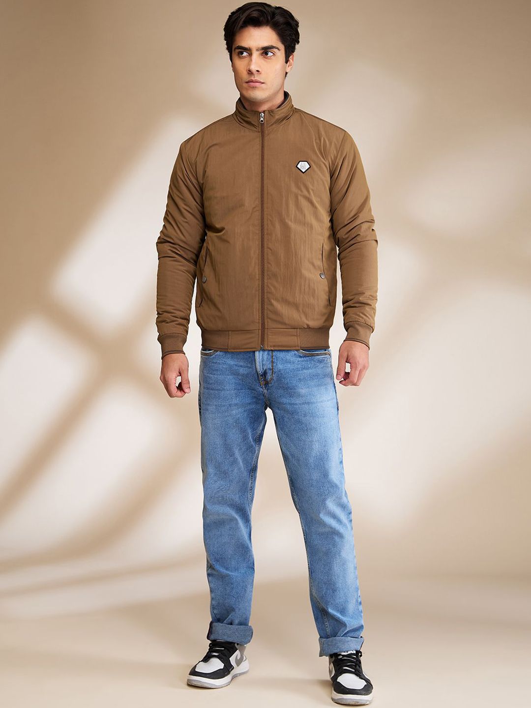 Being Human Men Bomber with Patchwork Jacket