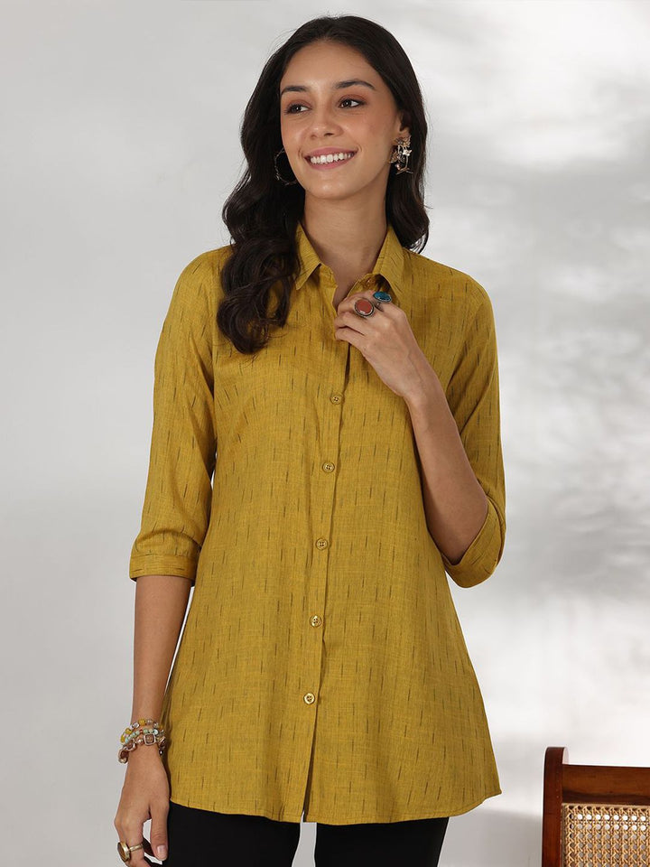 Libas Women Striped Shirt Collar Tunic