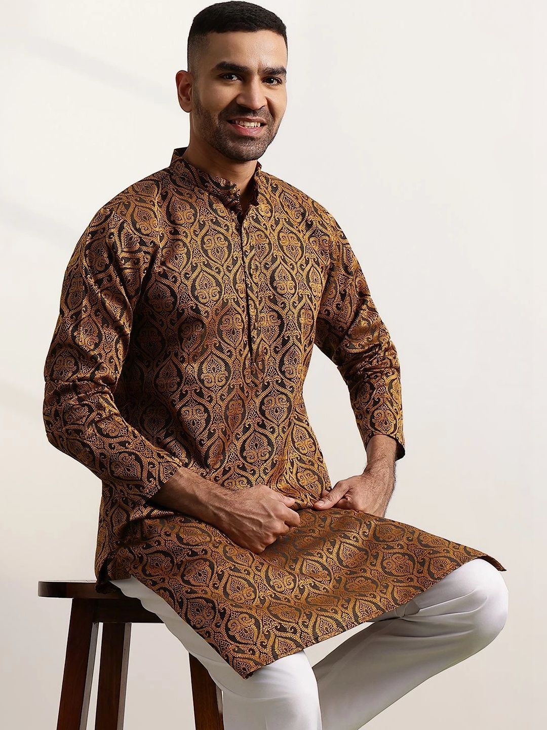 Anouk Men Ethnic Motifs Printed Regular Kurta with Trousers