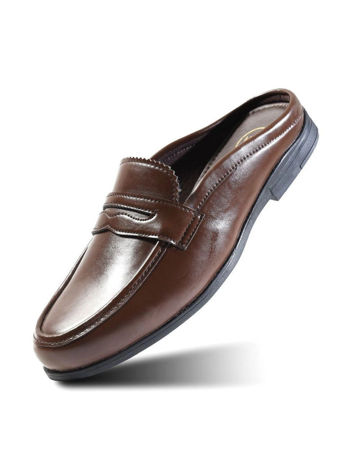 MONKSTORY Atelier 1930 Penny Loafer Mules - Cognac Brown