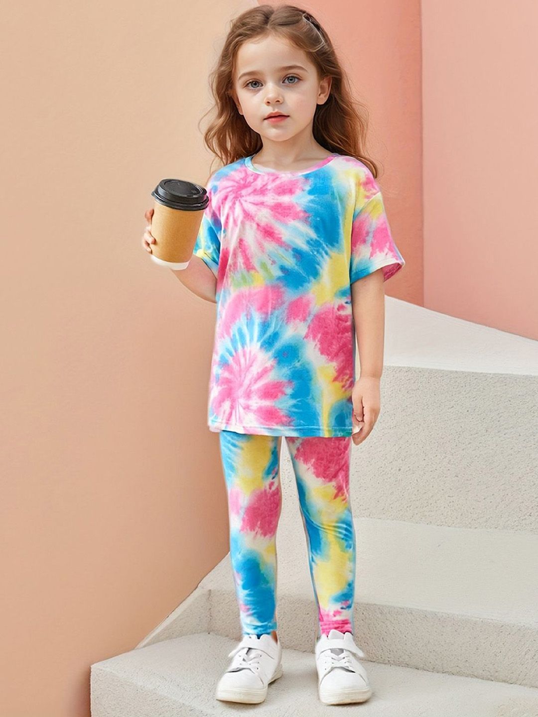 YK Girls Printed Top With Shorts