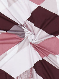 Monte Carlo Peach-berwarna & putih geometri 144 TC King Bedsheet Set 1.85 m x 1.95 m