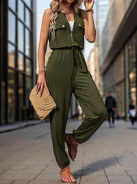 DressBerry Waist Tie-up Basic Jumpsuit