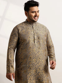 SOJANYA PLUS Lelaki Floral Regular Kurta dengan Seluar