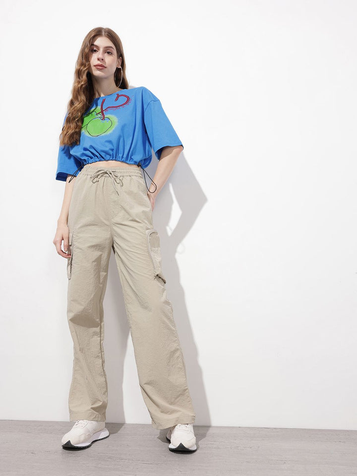 DressBerry Tropical Love Cinch That Waist Crop T-shirt
