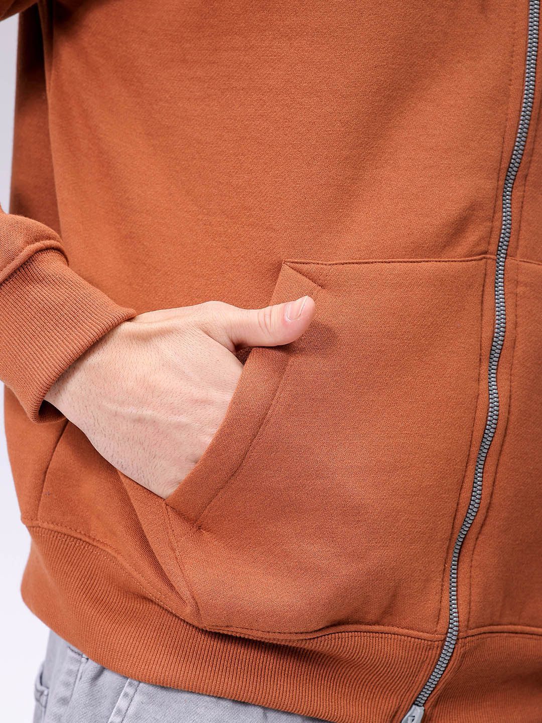 The Indian Garage Co Men Hooded Double Way Front Open Zipper Sweatshirt