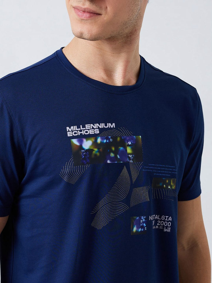 SPYKAR Men Graphic Printed Round Neck Cotton Slim Fit T-shirt