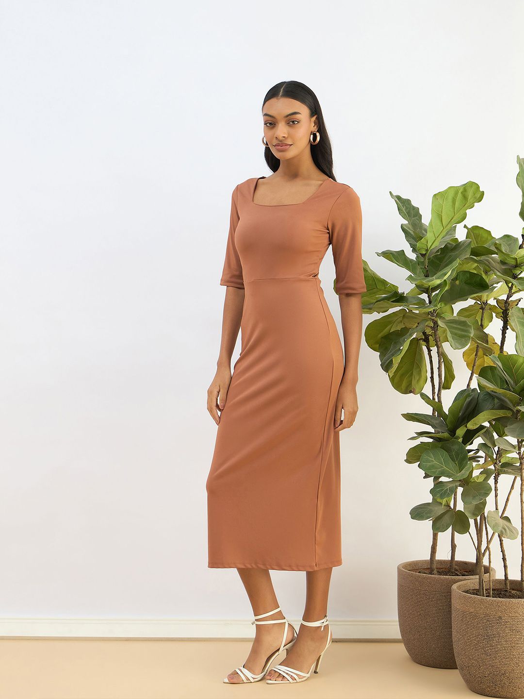 SASSAFRAS BASICS Bodycon Midi Dress