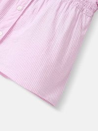 Nauti Nati Girls Yarn Dyed Cotton Checks Woven Top with Shirring Detail