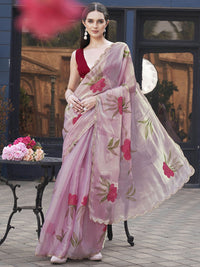 Tikhi Imli Floral Sequinned Organza Saree