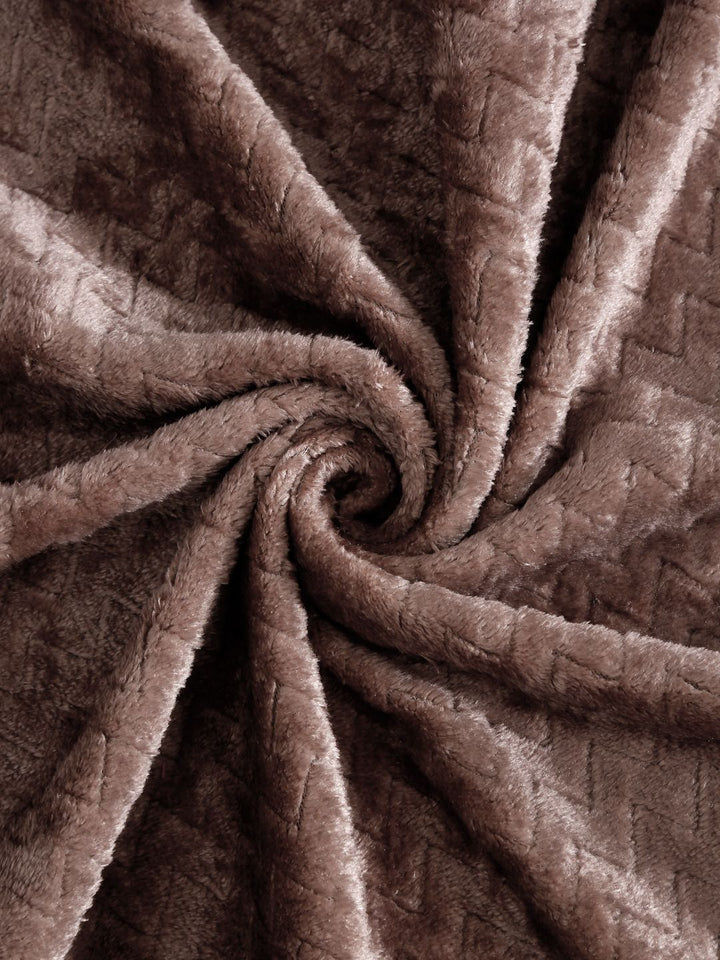KLOTTHE  Brown Abstract 300TC Woollen Single Bedsheet & 1 Pillow Cover